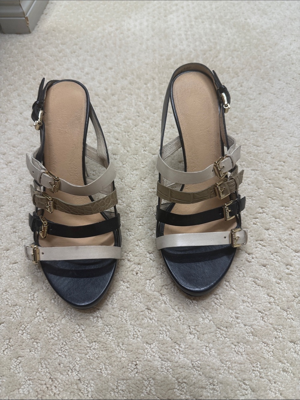 Michael Kors Multi-Strap Neutral Slingback Sandals - Women's Stylish Comfort